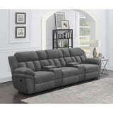 Divine - 5 Piece Power Reclining Home Theater Seating Set With Memory Foam Cushions And Storage Consoles