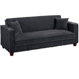 Modern Convertible Sofa With Hidden Storage USB Port, Cup Holder