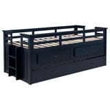 Carlsbad Wood Twin Captains Bed With Trundle Navy Blue - 401980T