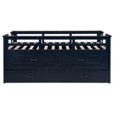 Carlsbad Wood Twin Captains Bed With Trundle Navy Blue - 401980T
