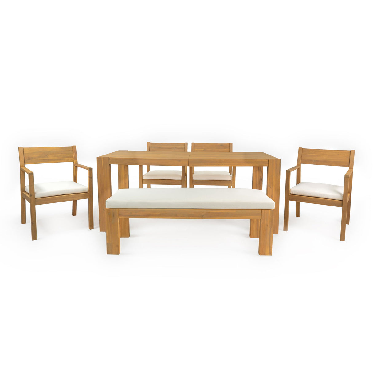 Outdoor Dining Set Rectangular Table With Umbrella Hole