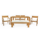 Outdoor Dining Set Rectangular Table With Umbrella Hole