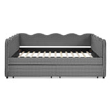 Gingham Daybed & USB Charging Port, Wave Shaped Design