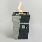 Propane, Gas 50000 Btu Square Fire Pit Table For Outside - Light Gray Blue