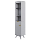 Tall Bathroom Storage Cabinet With Adjustable Shelves And 1 Drawer & Door