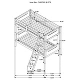 Littleton Wood Twin Over Twin Bunk Bed White - 405051WHT