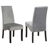 Upholstered Dining Chair Soft Padded Seat And Flared Back Design (Set of 2) - Gray