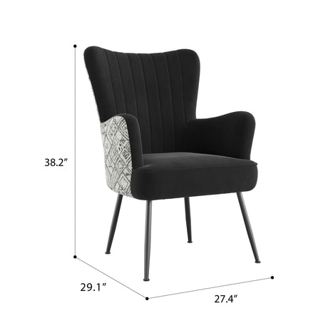 Accent Chair With Unique Print Fabric