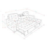 Gustavo - Sofa, Pull Out Bed, Storage Chaise, USB And Cup Holders - Beige