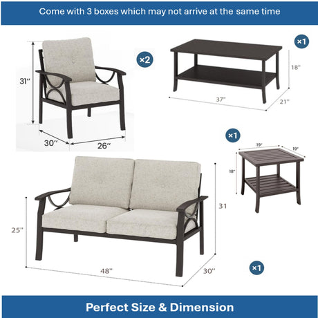 Patio Furniture Set & Coffee Table For Backyard
