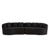 Curved Sectional Sofa With 6 Pillows