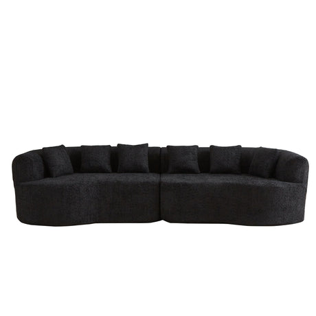 Curved Sectional Sofa With 6 Pillows