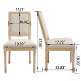 Dining Chairs With Upholstered Square Back (Set of 2)