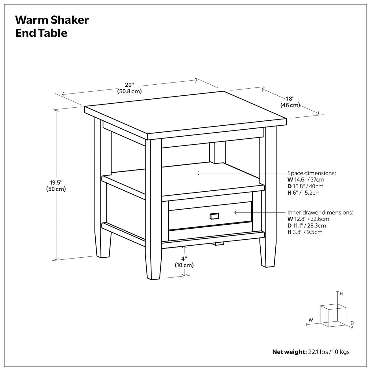 Warm Shaker - Handcrafted Table