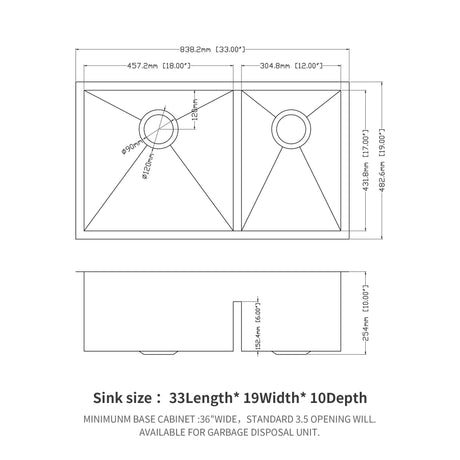 Modern Double Bowl Undermount Kitchen Sink 50 / 50 Design Stainless Steel