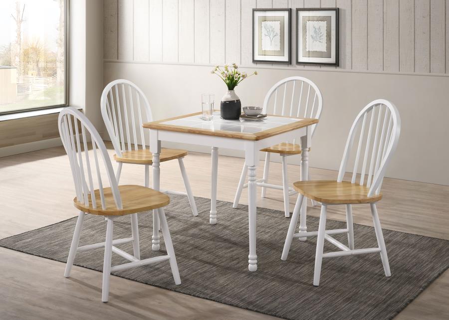 Cinder Wood Dining Side Chair White (Set of 4) - 4129