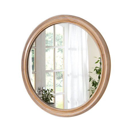 Round Wall Mirror With Ribbed Frame