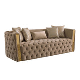 Naomi - Button Tufted Sofa - Taupe