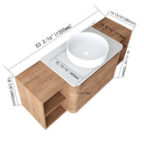 Wall Mounted Bathroom Vanity With Art Sink, 2 Storage Shelves, Soft Close Door