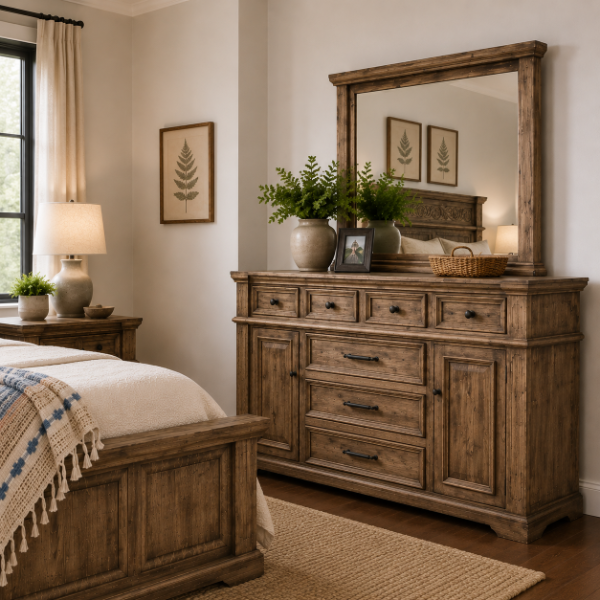 Gabriella Queen Bed, Dresser, & Mirror - GAB-DRS+GAB-MIS+GAB-QHB+GAB-QFB+GAB-QRS