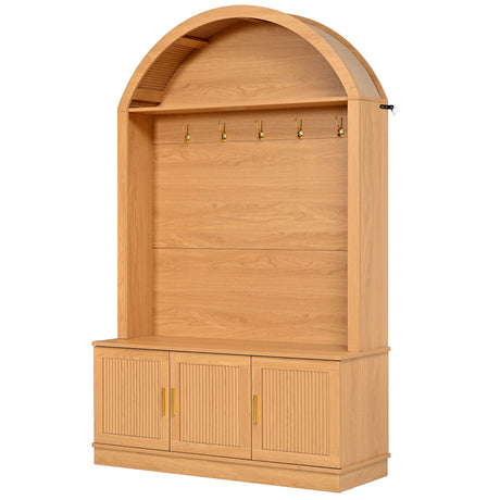 Arched Top Hall Tree With 5 Hooks