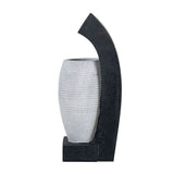 Water Fountain With Vase Design, With Light And Pump, For Indoor And Outdoor - Black / White
