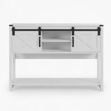 Farmhouse Entryway Table With Sliding Barn Door
