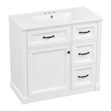 Modern Bathroom Vanity With Sink, 4 Drawers, Soft-Close Door, Adjustable Shelf