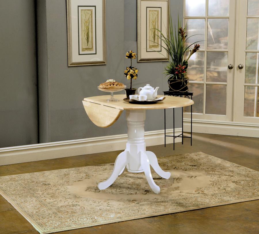 Allison Round 40-inch Drop Leaf Extension Dining Table White - 4241