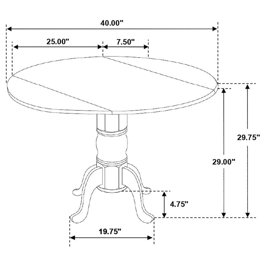 Allison Round 40-inch Drop Leaf Extension Dining Table White - 4241