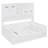 Daybed With All-In-One Cabinet And Shelf