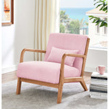 Upholstered Armchair With Back Support Pillow
