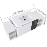 Wall Mounted Bathroom Vanity With Sink, Cabinet & Half Door