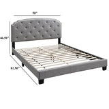 Button Tufted Bed With Nailhead Trim