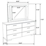 Dulcey - 6 Drawer Dresser With LED Mirror - Gloss White