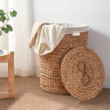 Round Laundry Hamper With Lid - Light Brown