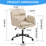 Criss Cross Swivel Desk Chair With Adjustable Armrests & Wheels For Home Office