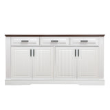 Fluted Sideboard Buffet Cabinet With 4 Doors And 3 Drawers