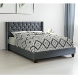 Contemporary Style Bed With Diamond Tufted Headboard