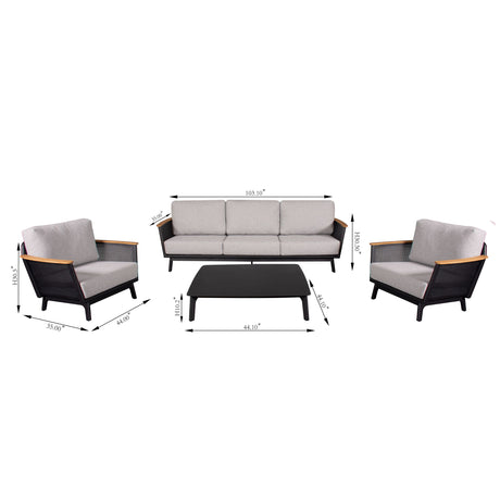 Sofa Set For Outdoor - Black