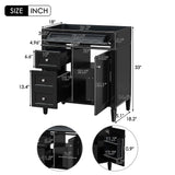 Bathroom Vanity With 2 Drawers And Tip-Out Drawer, Storage Cabinet