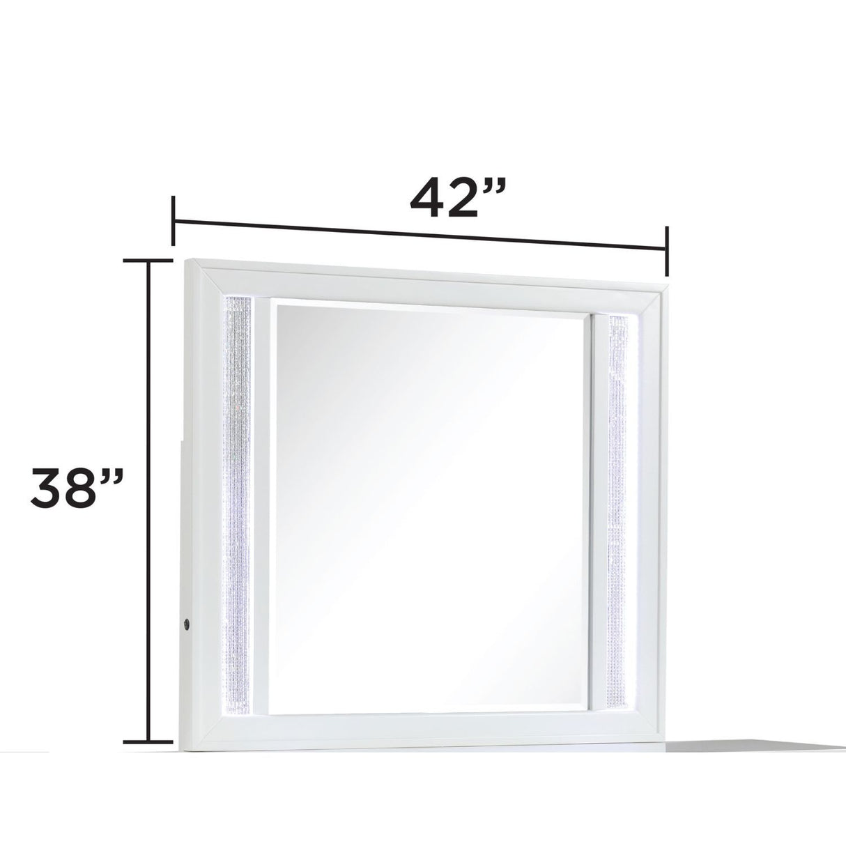 Abigale - Mirror For Dresser Top Made With LED (Includes Only Mirror) - White