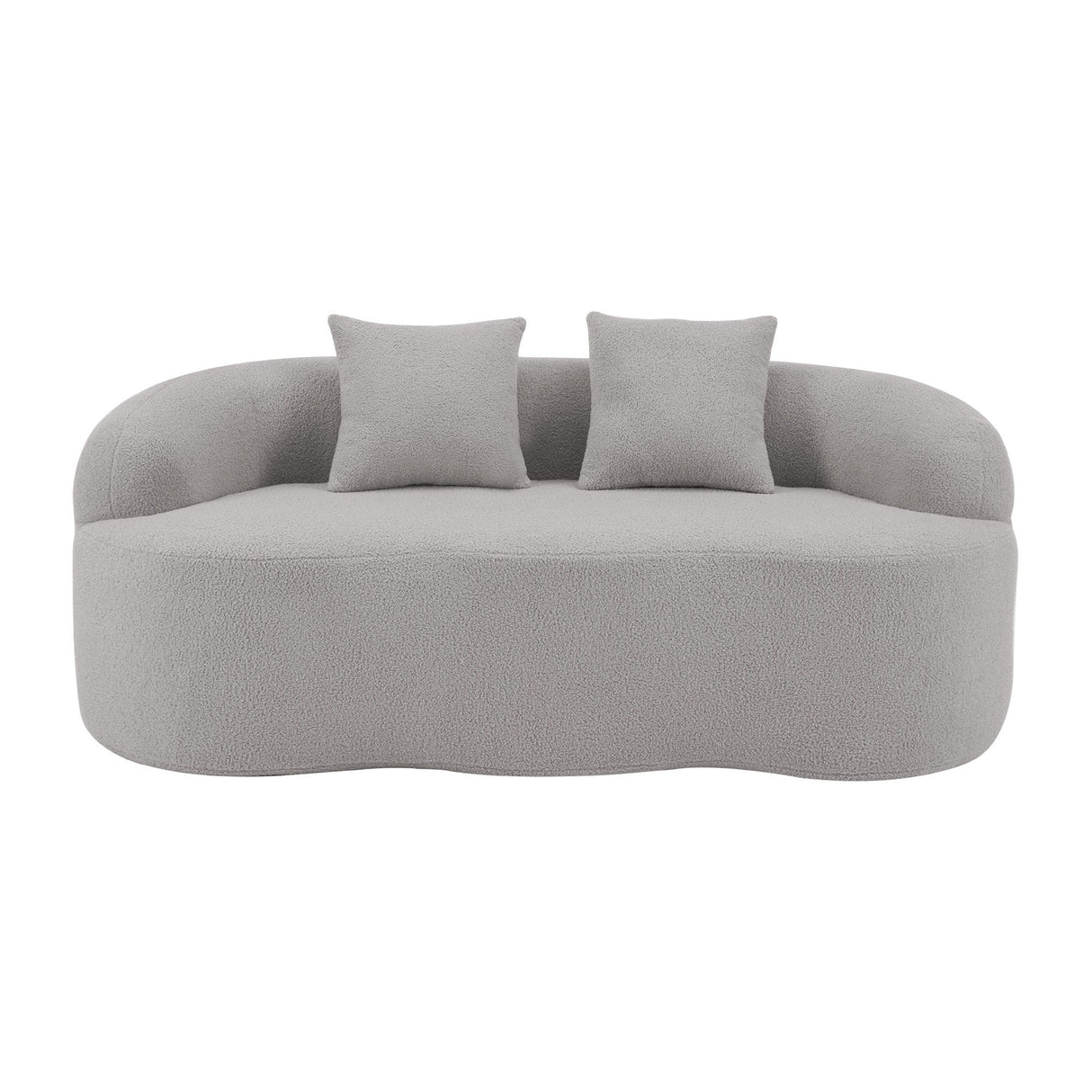 Curved Loveseat Sofa With Round Armrest