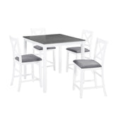 5 Piece Counter Height Dining Table Set With 4 Chairs