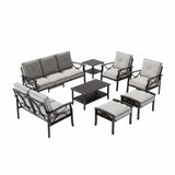 Patio Furniture Set, Coffee Table And Cushions For Backyard