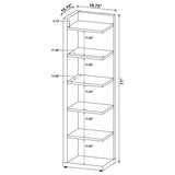6 Tier Corner Bookcase - Cappuccino