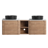 Wall Mounted Bathroom Vanity With Art Sink, 1 Storage Shelf, Soft Close Door