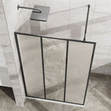 Shower Door With Center Mirror And Fluted Panels