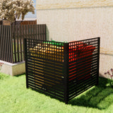 2 Panels Privacy Screen, Outdoor Privacy Panels, Trash Can Enclosure, Air Conditioner Fence - Black
