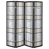 Catabella 4-Panel Room Divider Folding Shoji Screen Floral - 4407